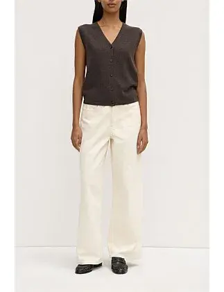 Assembly Label Lara Cashmere Knit Tank Ganache Marle Beige Size 8