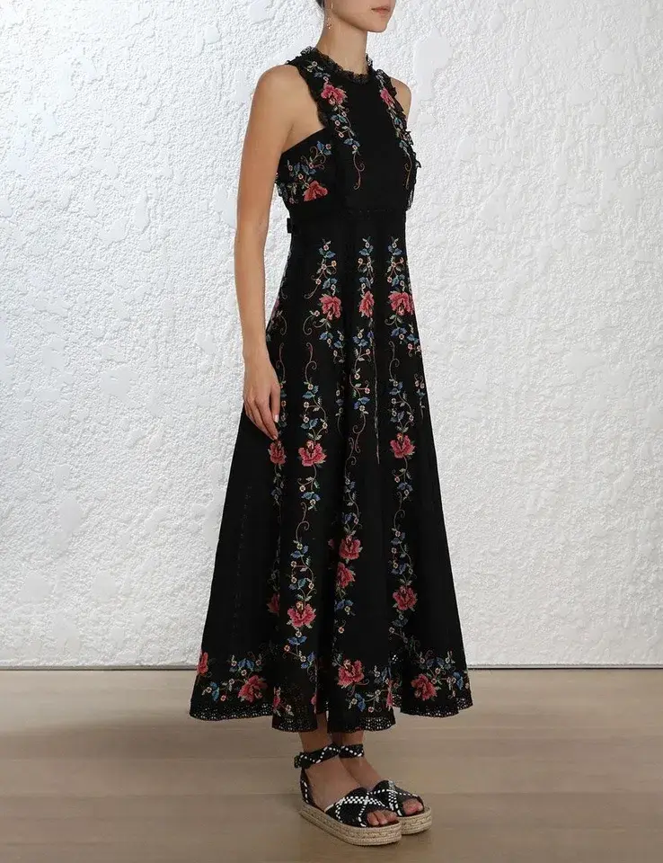 Zimmermann Laelia Cross Stitch Maxi Dress Black Size 0 / AU 8 - Image 2