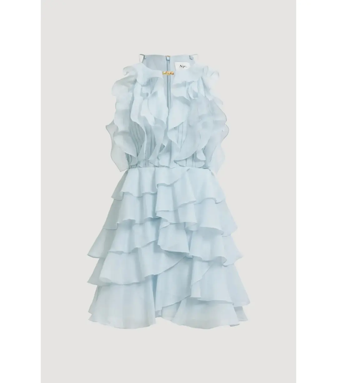 Aje Cleo Mini Dress Silver Blue Size 6 for rent on The Volte - main image