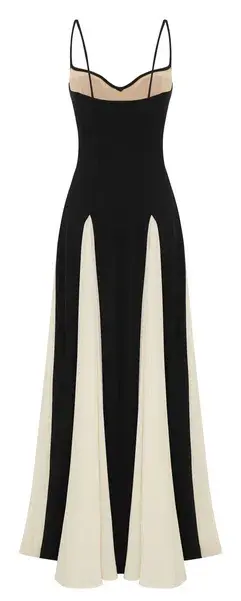 Arcina Ori Paloma Maxi Dress Black & Cream Size M/10 for rent on The Volte - main image