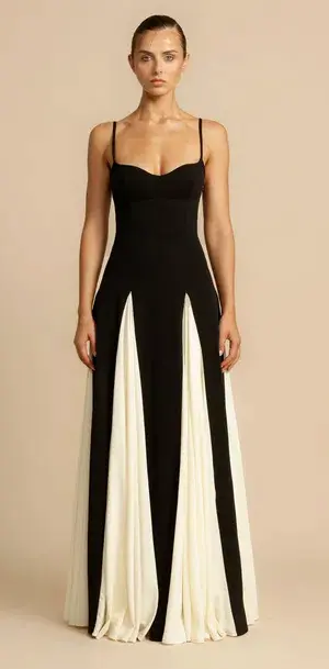 Arcina Ori Paloma Maxi Dress Black & Cream Size M/10 - Image 2