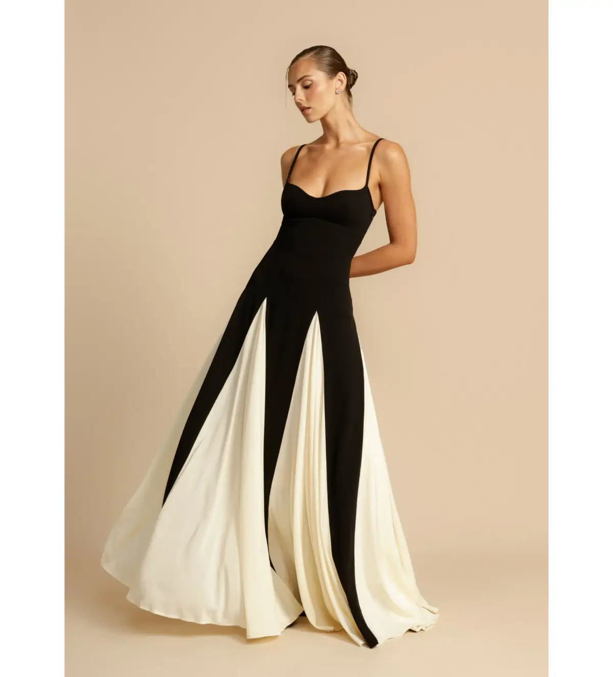 Arcina Ori Paloma Maxi Dress Black & Cream Size M/10 - Image 1