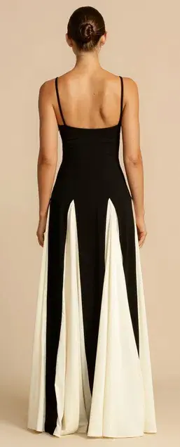 Arcina Ori Paloma Maxi Dress Black & Cream Size M/10 for rent on The Volte - main image