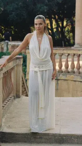 Raphaella Santana Hera Maxi Dress Beige Size xs - Image 1