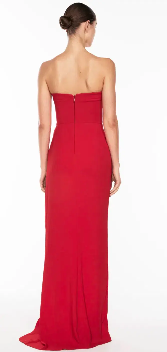 Manning Cartell, Asymmetrical Games Strapless Gown, Red, Size 8 - Image 3