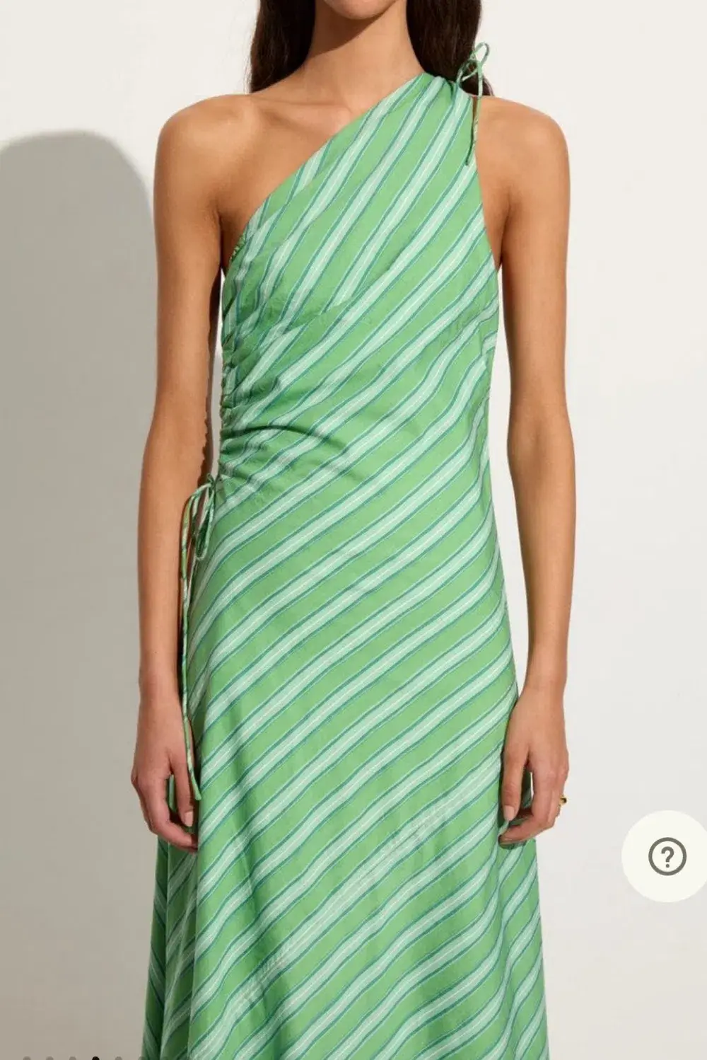 Faithfull Laureles Midi Dress in Akaia Stripe Green - Image 2