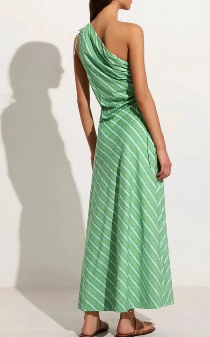 Faithfull Laureles Midi Dress in Akaia Stripe Green - Image 3