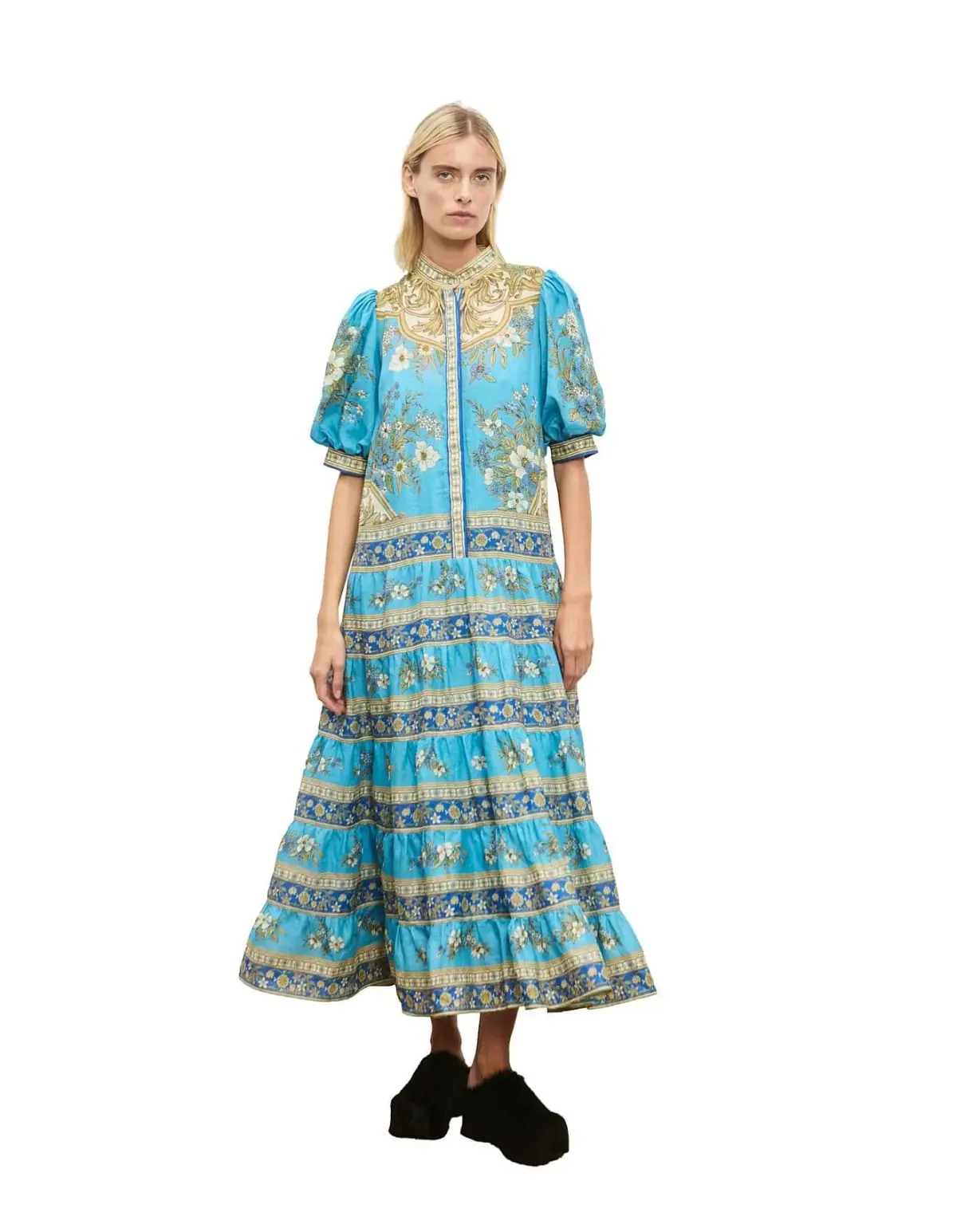Alemais cassie tiered midi dress size 8 - Image 1