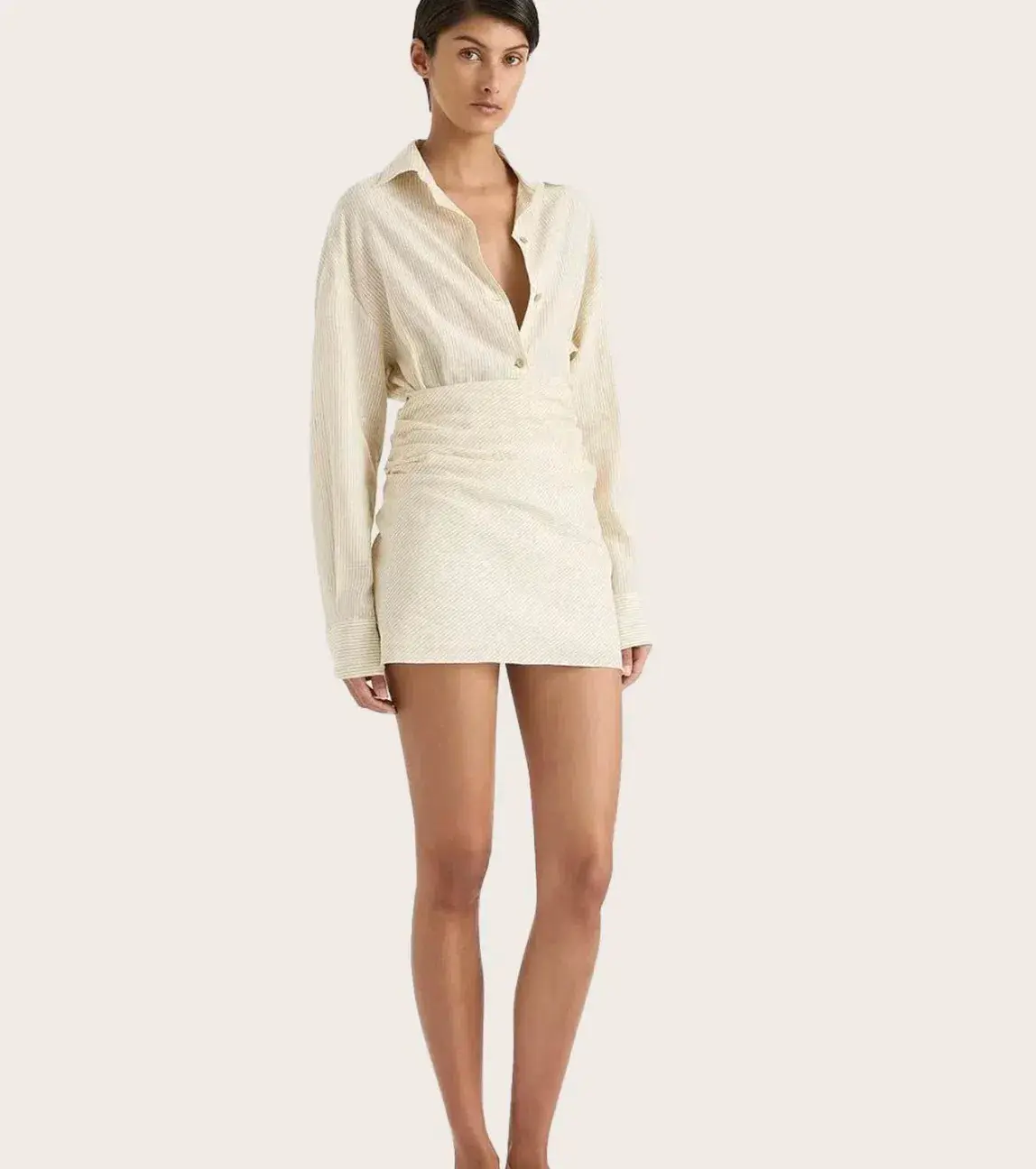 Faithfull Laria Pinstripe Mini Dress - Image 3