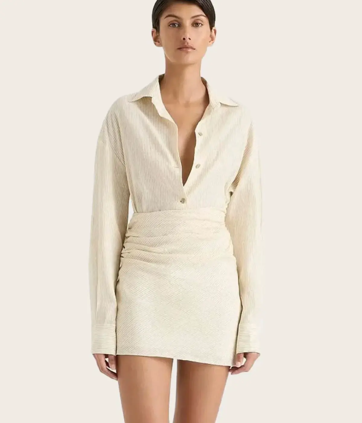 Faithfull Laria Pinstripe Mini Dress - Image 1