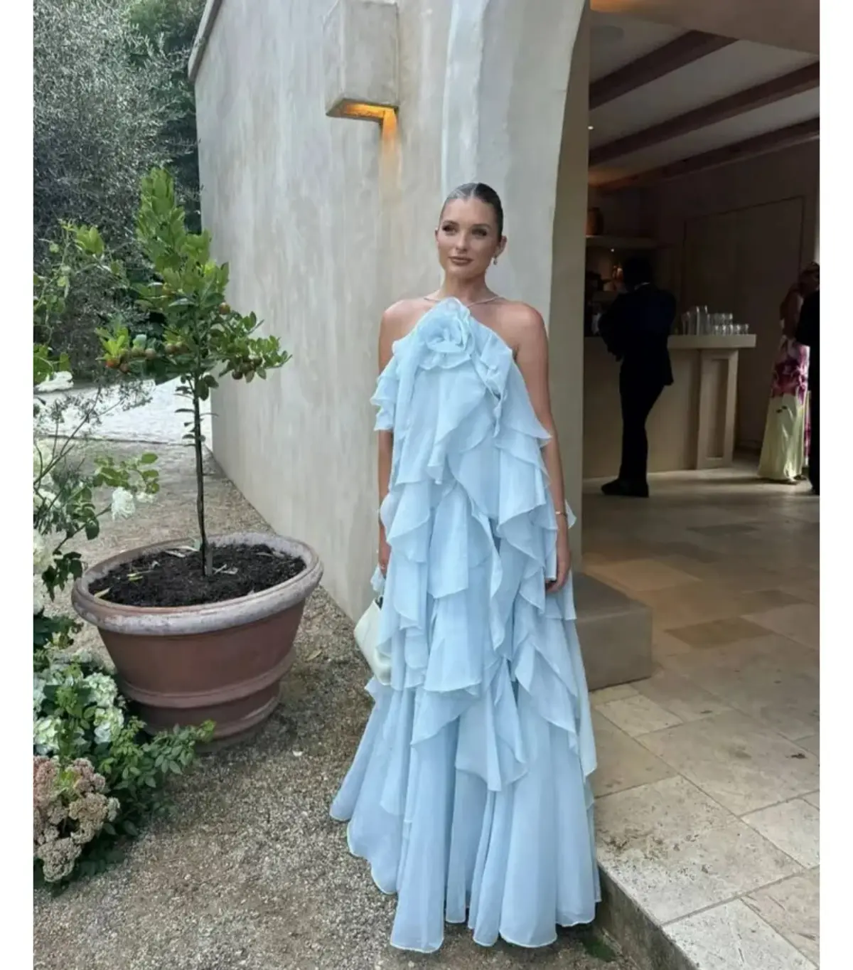 Aje Pandorea Layered Maxi Dress Silver Blue Size AU 10 - Image 4