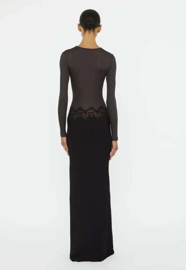 Christopher Esber Open Twist Verner Lace Long Sleeve Dress Carbon Black Size 6 - Image 2