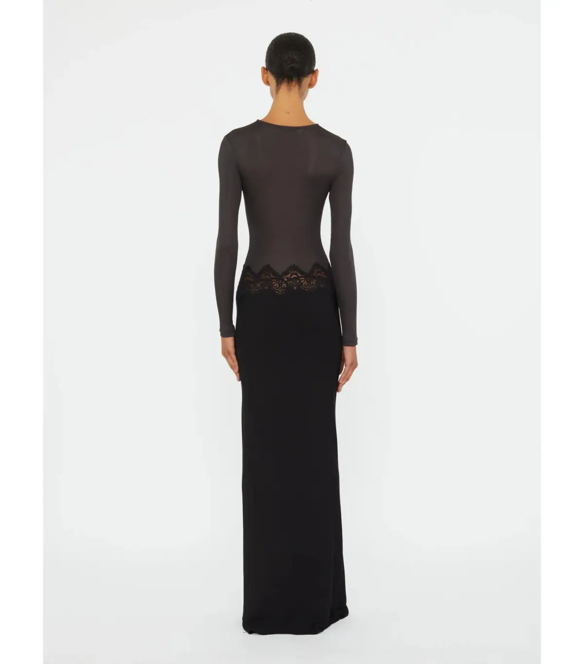 Christopher Esber Open Twist Verner Lace Long Sleeve Maxi Dress Carbon Black Size AU 6 - Image 2