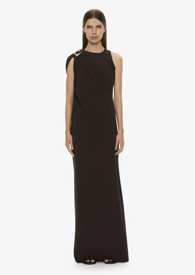 Christopher Esber Stone Pin Column Tee Dress Espress Size 10 - Image 1