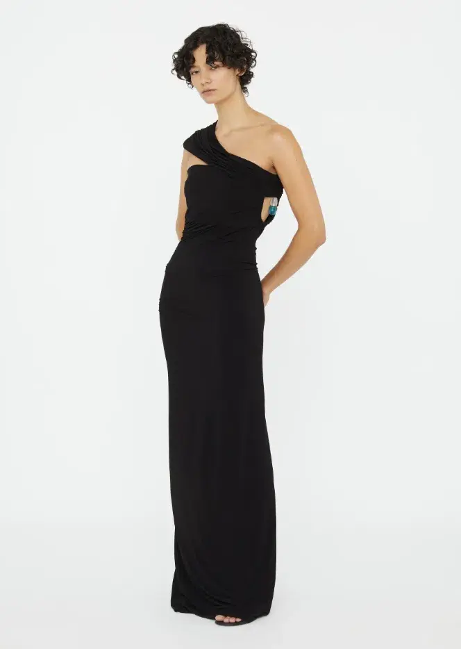 Christopher Esber Beach Glass Draped Jersey Strapless Dress Black Size 6 - Image 1
