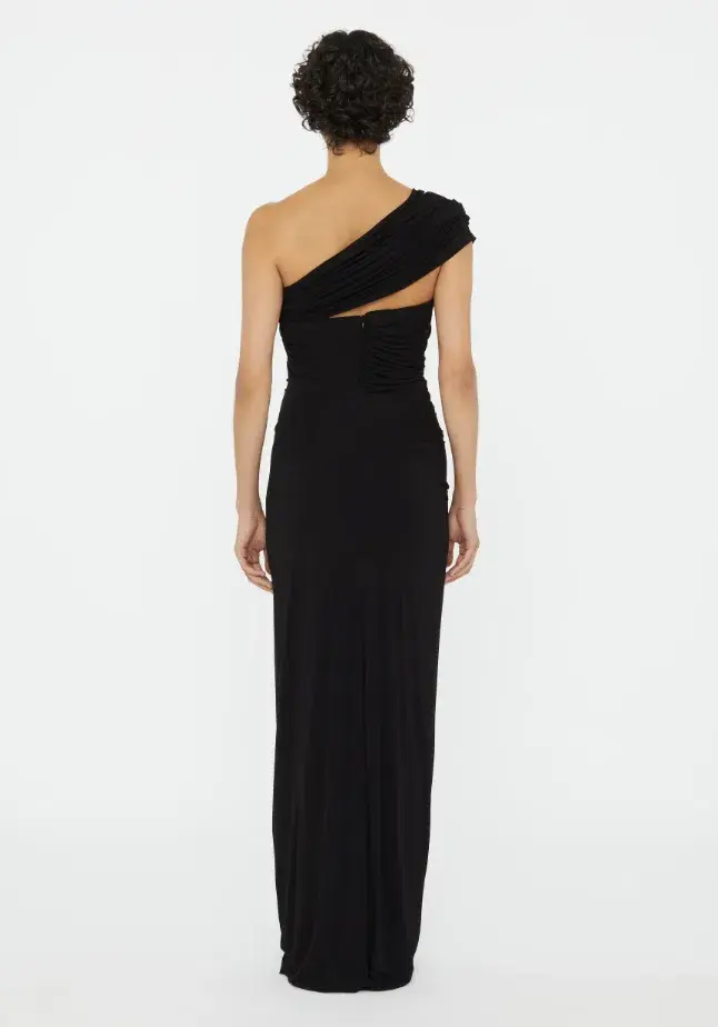 Christopher Esber Beach Glass Draped Jersey Strapless Dress Black Size 6 - Image 2