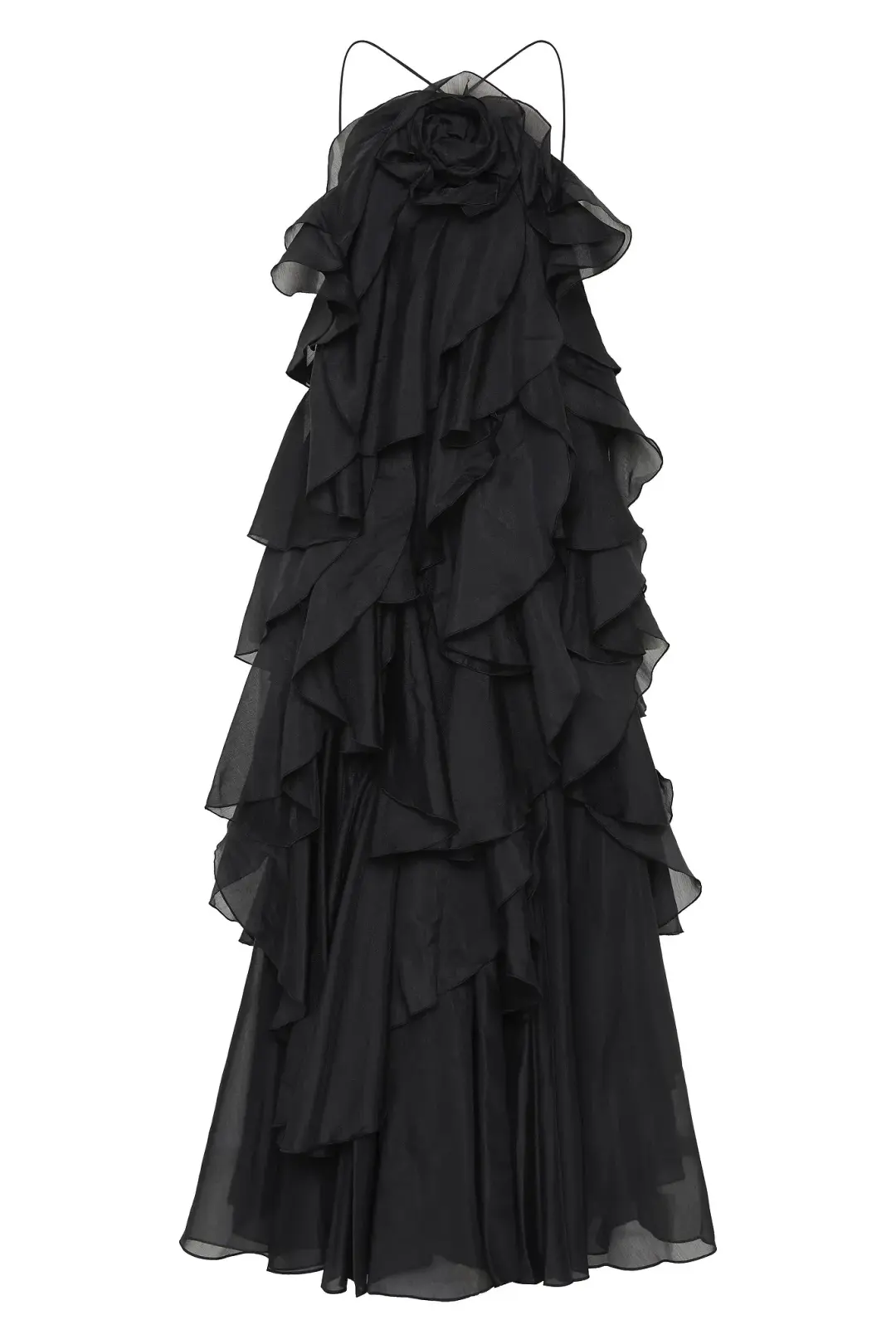 Aje Pandorea Layered Maxi Dress Size 14 Black for rent on The Volte - main image