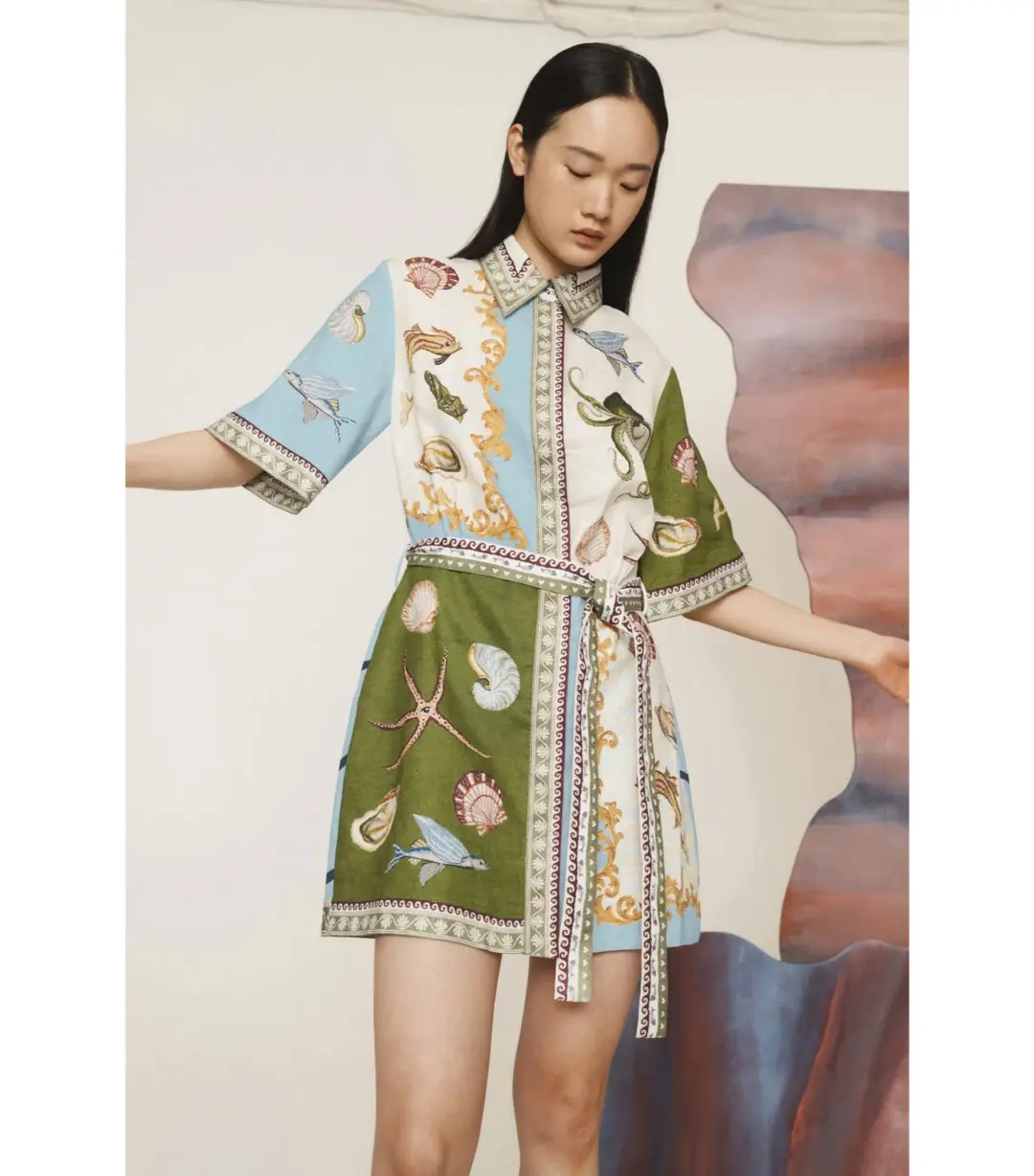 Alemais Bath House Mini Dress Multi Size AU 16 for rent on The Volte - main image