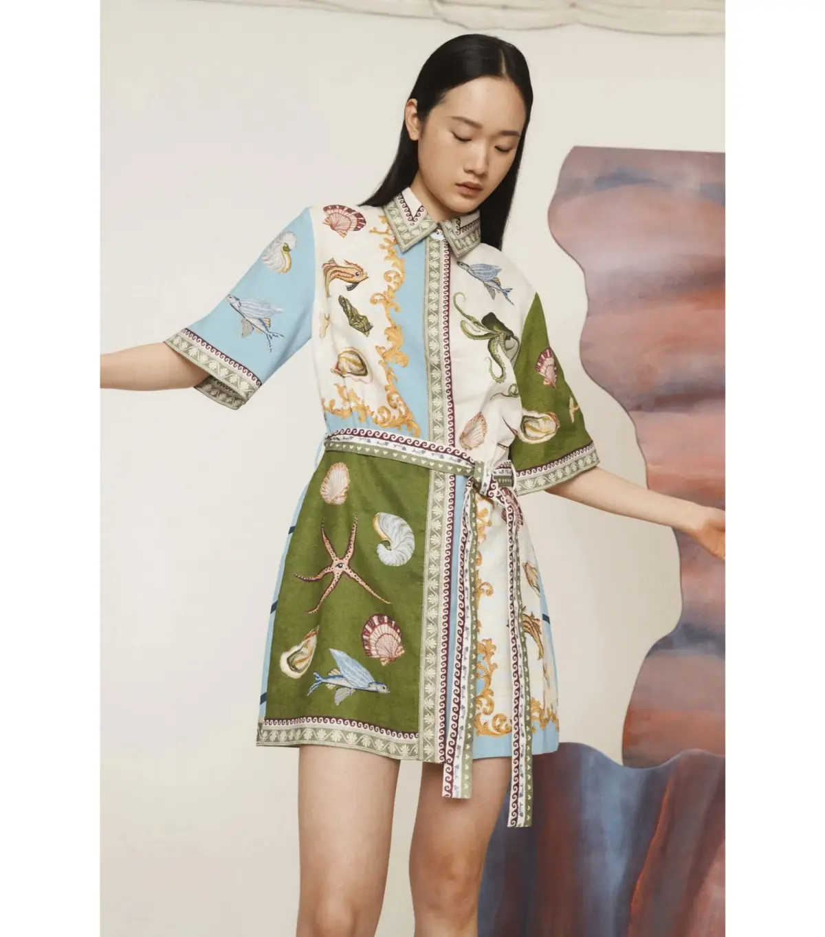 Alemais Bath House Mini Dress Multi Size AU 16 - Image 2