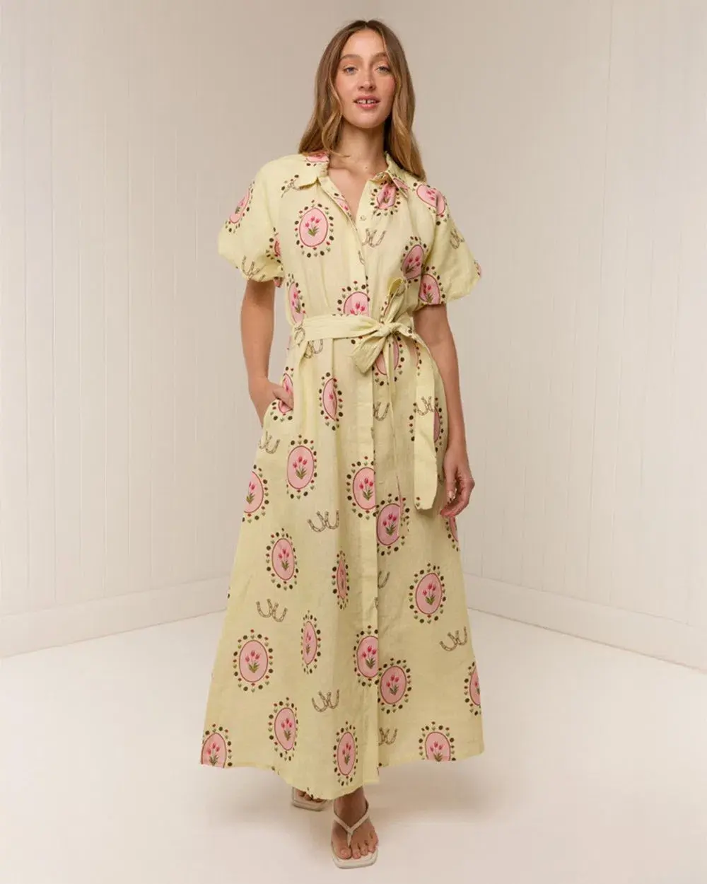 MARLA DRESS SAVANNA TILE yellow Size 8 - Image 3