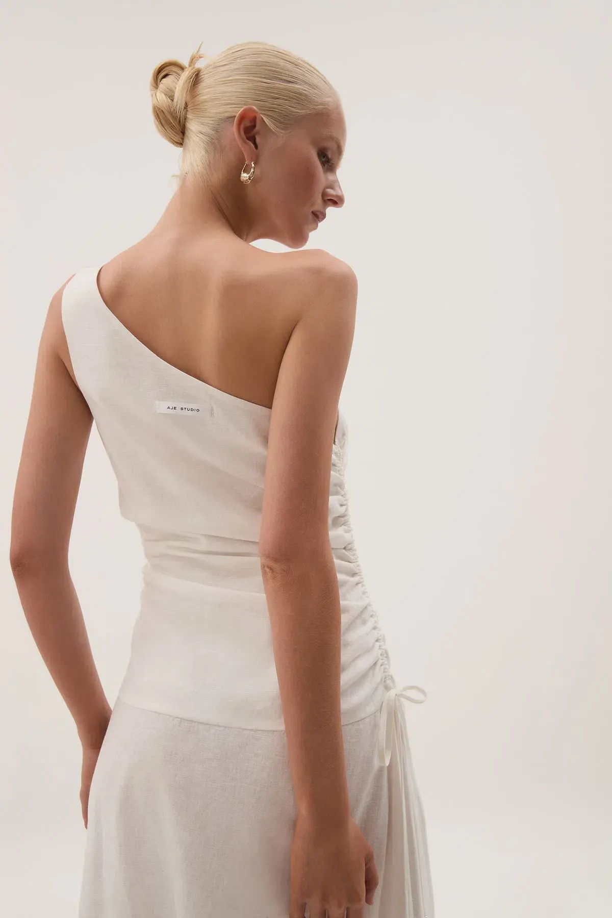 Aje White Daze One Shoulder Maxi Dress size 6 - Image 4