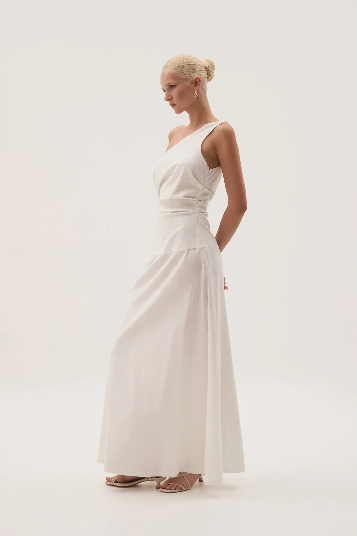 Aje White Daze One Shoulder Maxi Dress size 6 - Image 3