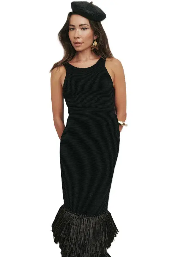 Aje Agave Knit Top and Agave Knit Raffia Midi Skirt Set Black Size 16 - Image 2