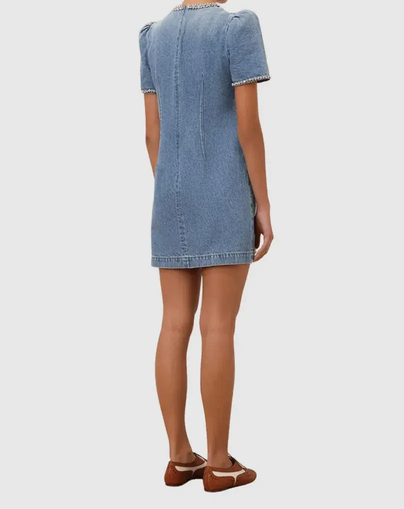 Zimmermann Crush Embellished Denim Dress Size 0/AU8 - Image 3