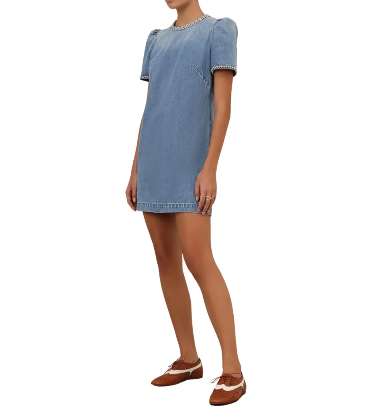 Zimmermann Crush Embellished Denim Mini Dress Blue Size 2 / AU 12 - Image 2