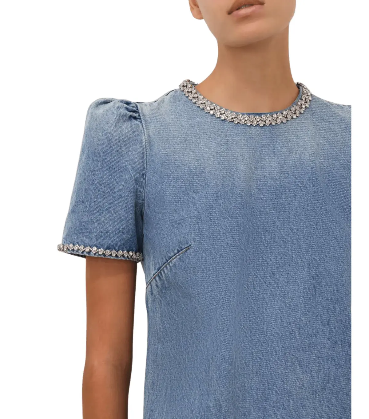 Zimmermann Crush Embellished Denim Mini Dress Blue Size 2 / AU 12 - Image 3