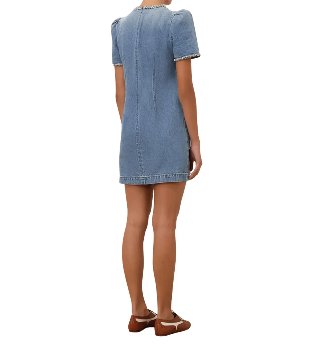 Zimmermann Crush Embellished Denim Mini Dress Blue Size 2 / AU 12 - Image 5