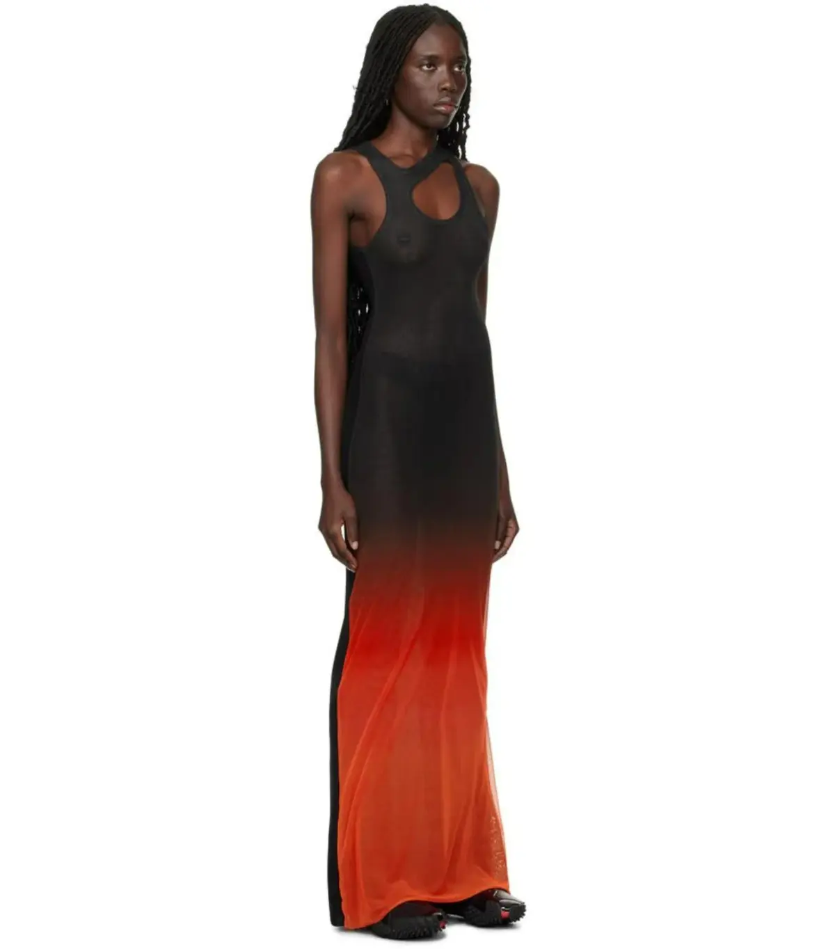 Ottolinger Gradient Maxi Dress Black & Red Size S / AU 8 - Image 2