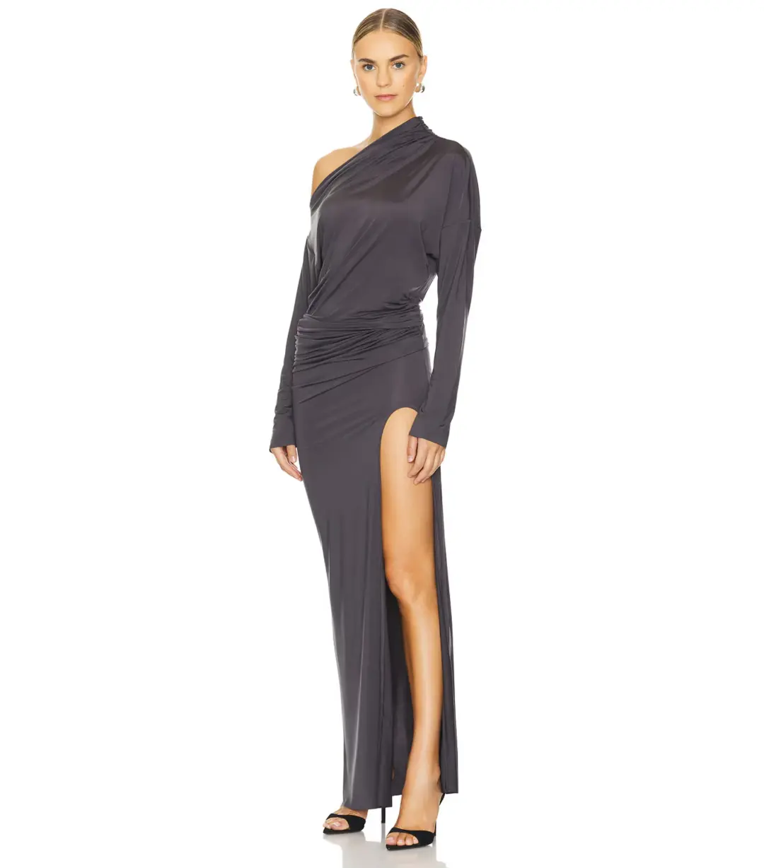 Hours Theo Maxi Dress Charcoal Gray Size S / AU 8 for rent on The Volte - main image
