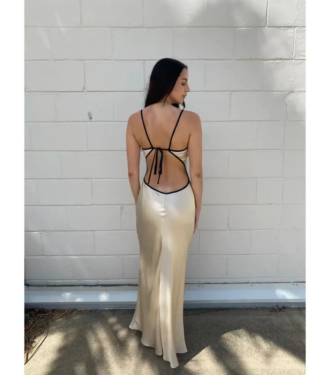 Bec & Bridge Cedar Maxi Dress Oyster/Black Size AU 6 for rent on The Volte - main image