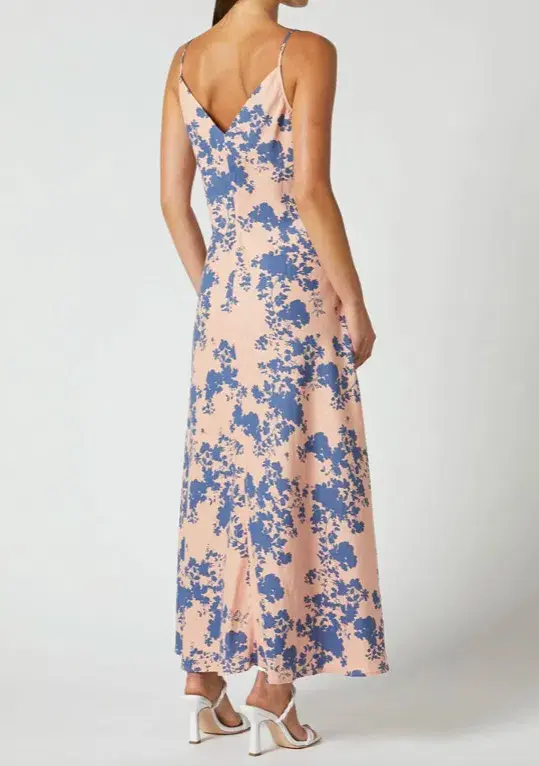 Scanlan Theodore Linen Floral Slip Dress Coral Size 6 - Image 2