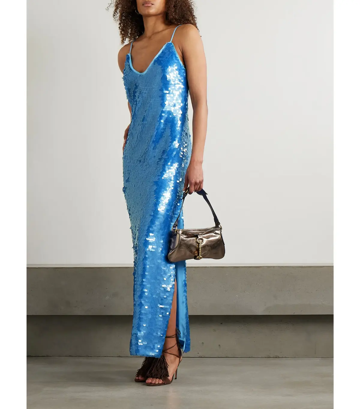 Alémais Stellar Sequin Slip Dress Exclusive Blue Size 10 - Image 1