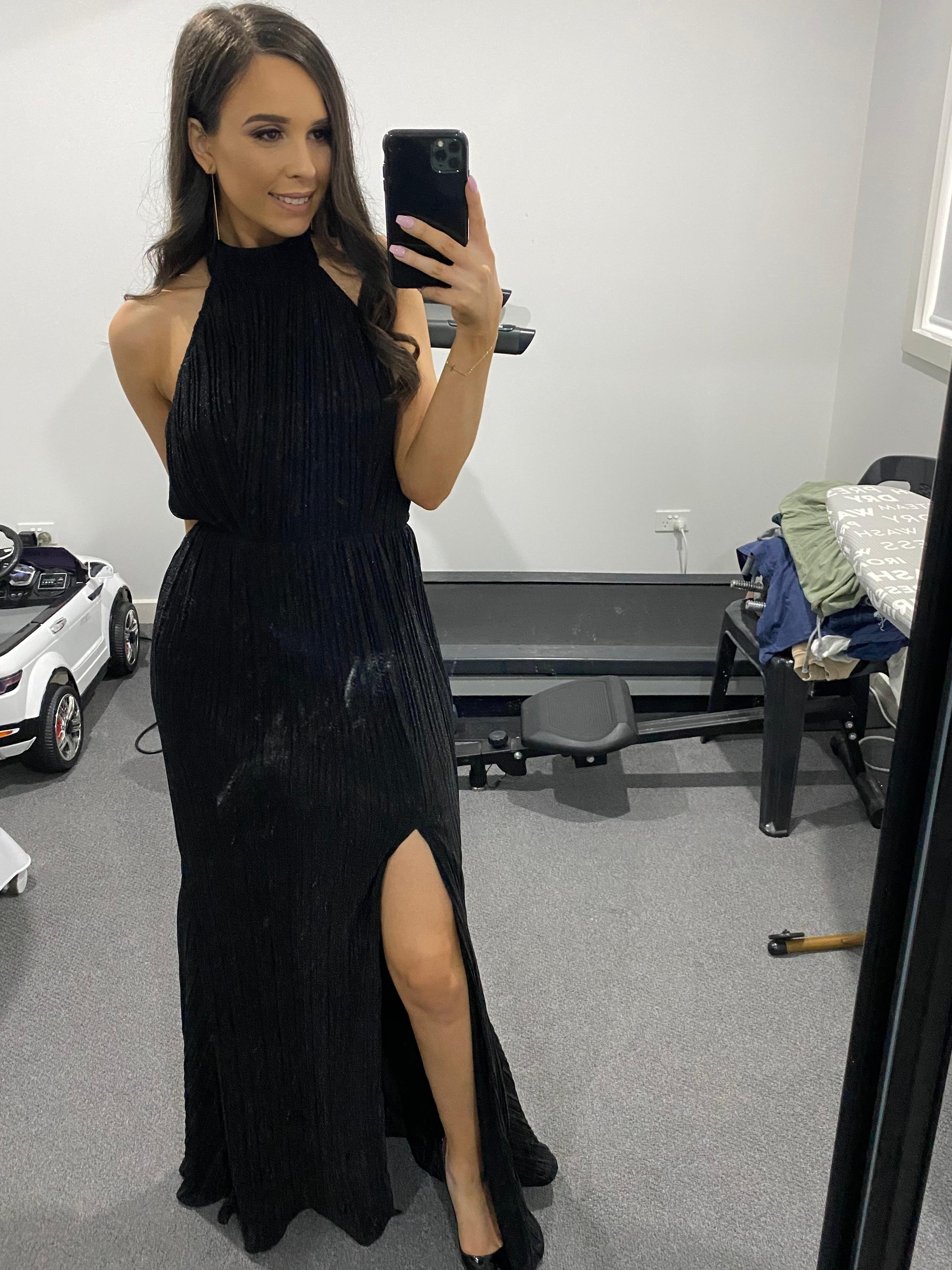 Elle Zeitoune Blair Rose Black Dress Size 6 - Image 2