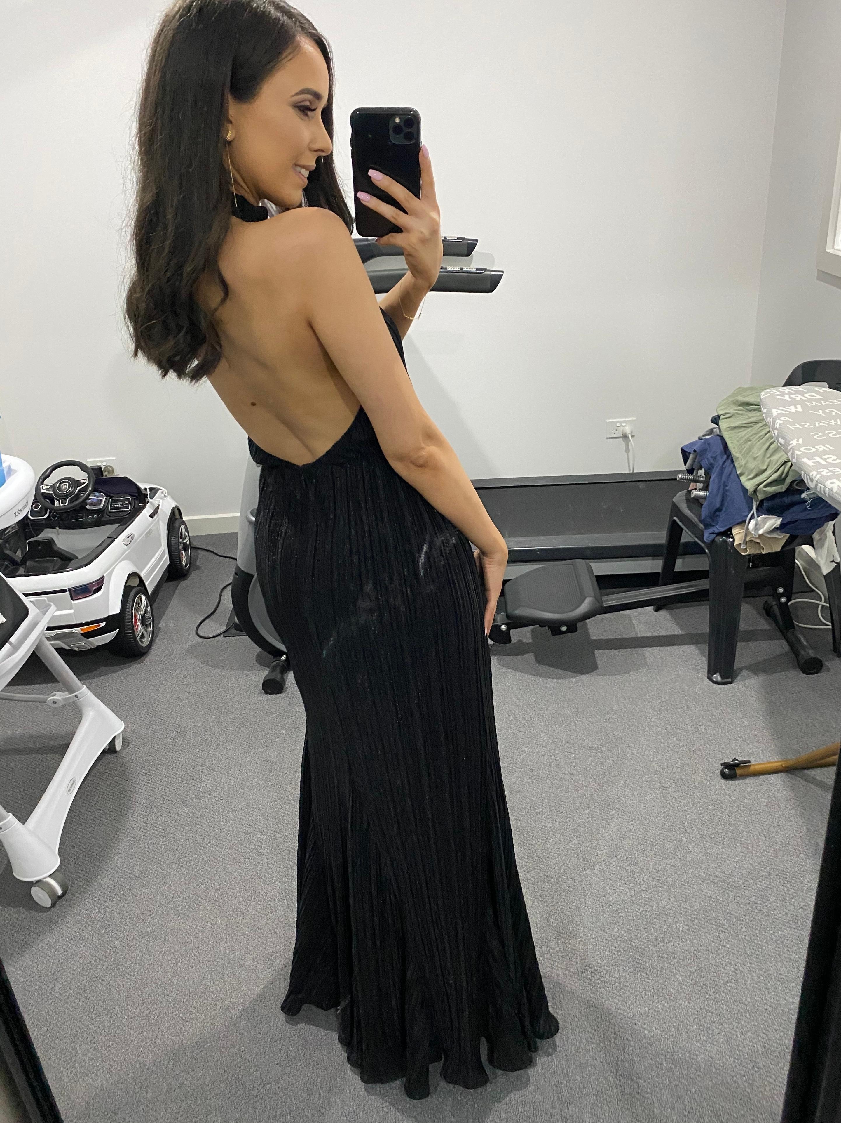 Elle Zeitoune Blair Rose Black Dress Size 6 - Image 3
