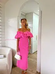 AJE Transcendent Midi Dress Pink size S for rent on The Volte - main image