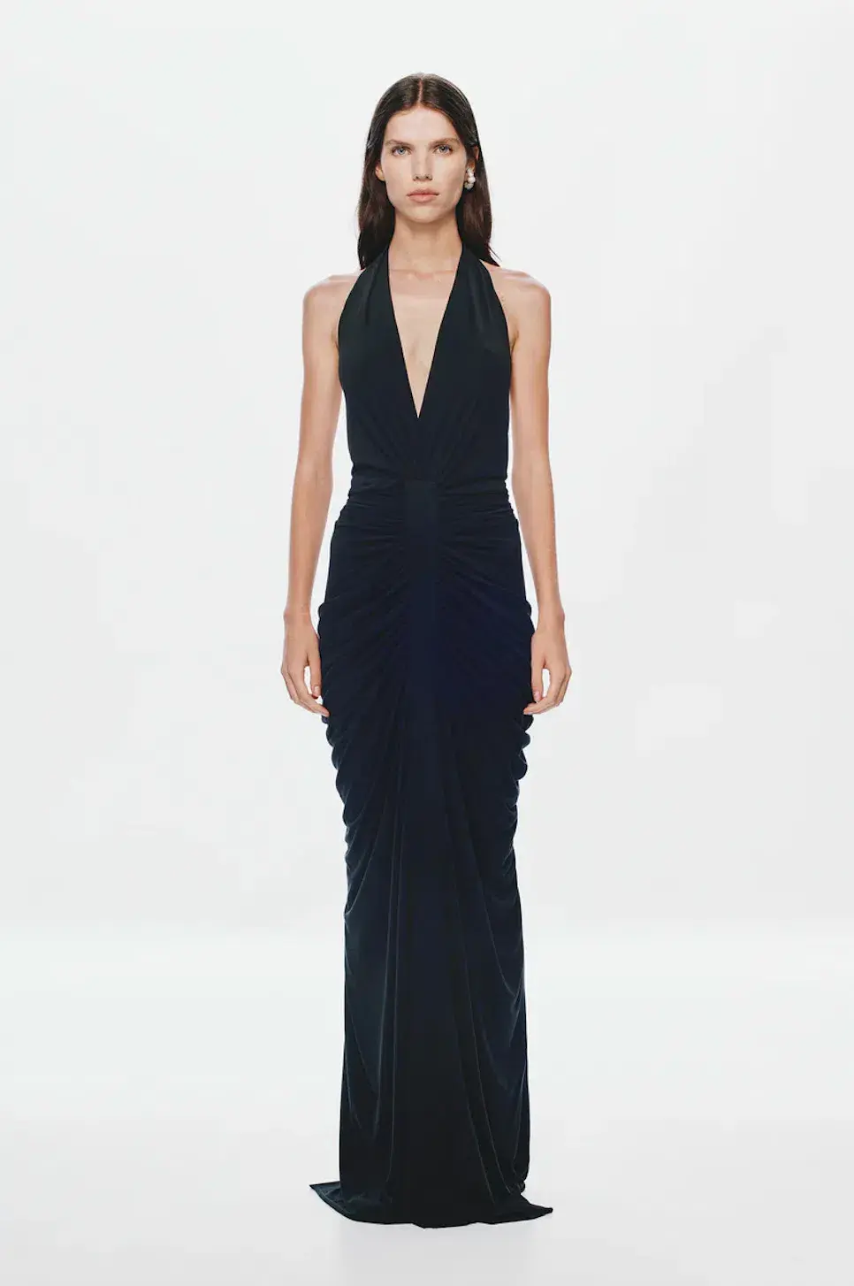 MISHA THE VENUS GATHERED CUPRO DRESS. SIZE S / AU 8-10 - Image 1