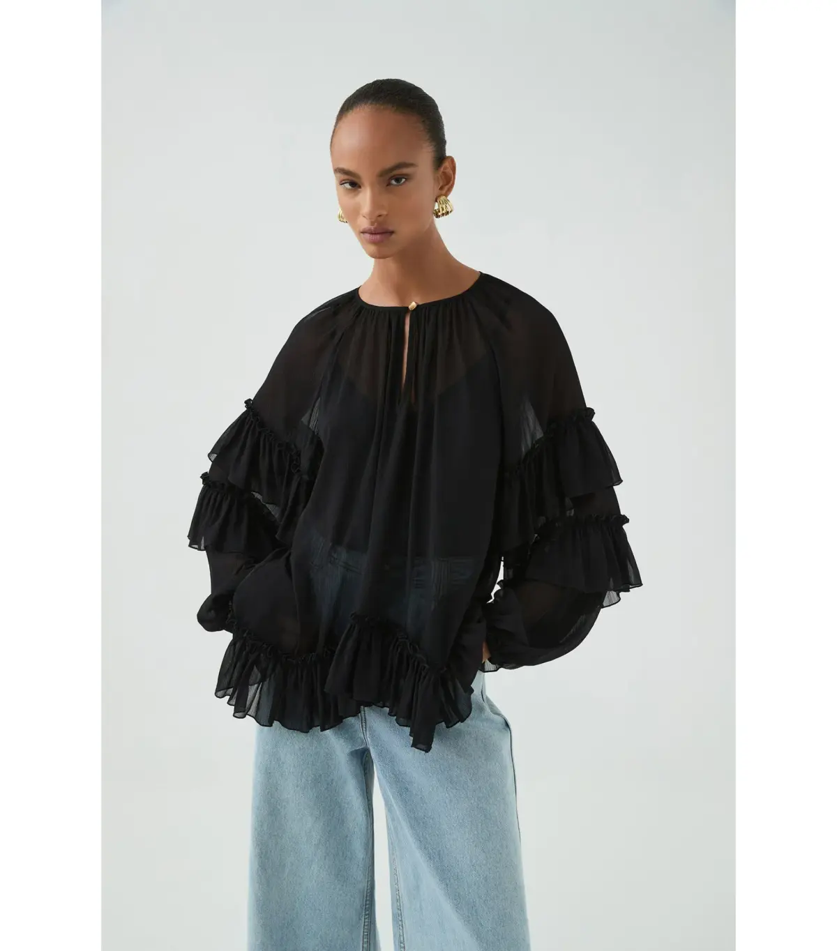 Aje Mina Blouse Black Size AU 6 - Image 2