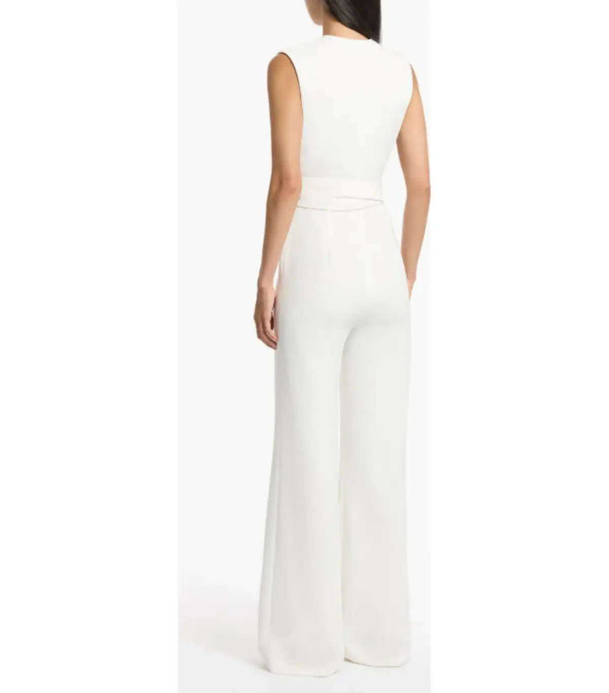 Carla Zampatti Crepe Wrap Jumpsuit White Size AU 6 - Image 2