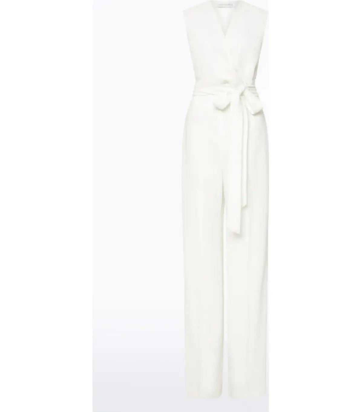 Carla Zampatti Crepe Wrap Jumpsuit White Size AU 6 - Image 3