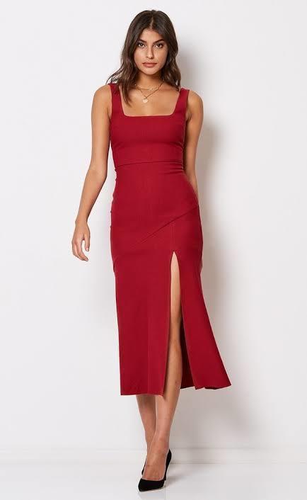 Bec and Bridge Schiffer Midi Dress Red Size 8 - Image 1