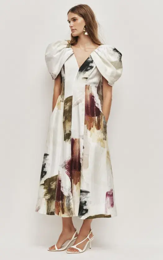 AJE Bisou Midi Dress Impressionist Size 14 - Image 1