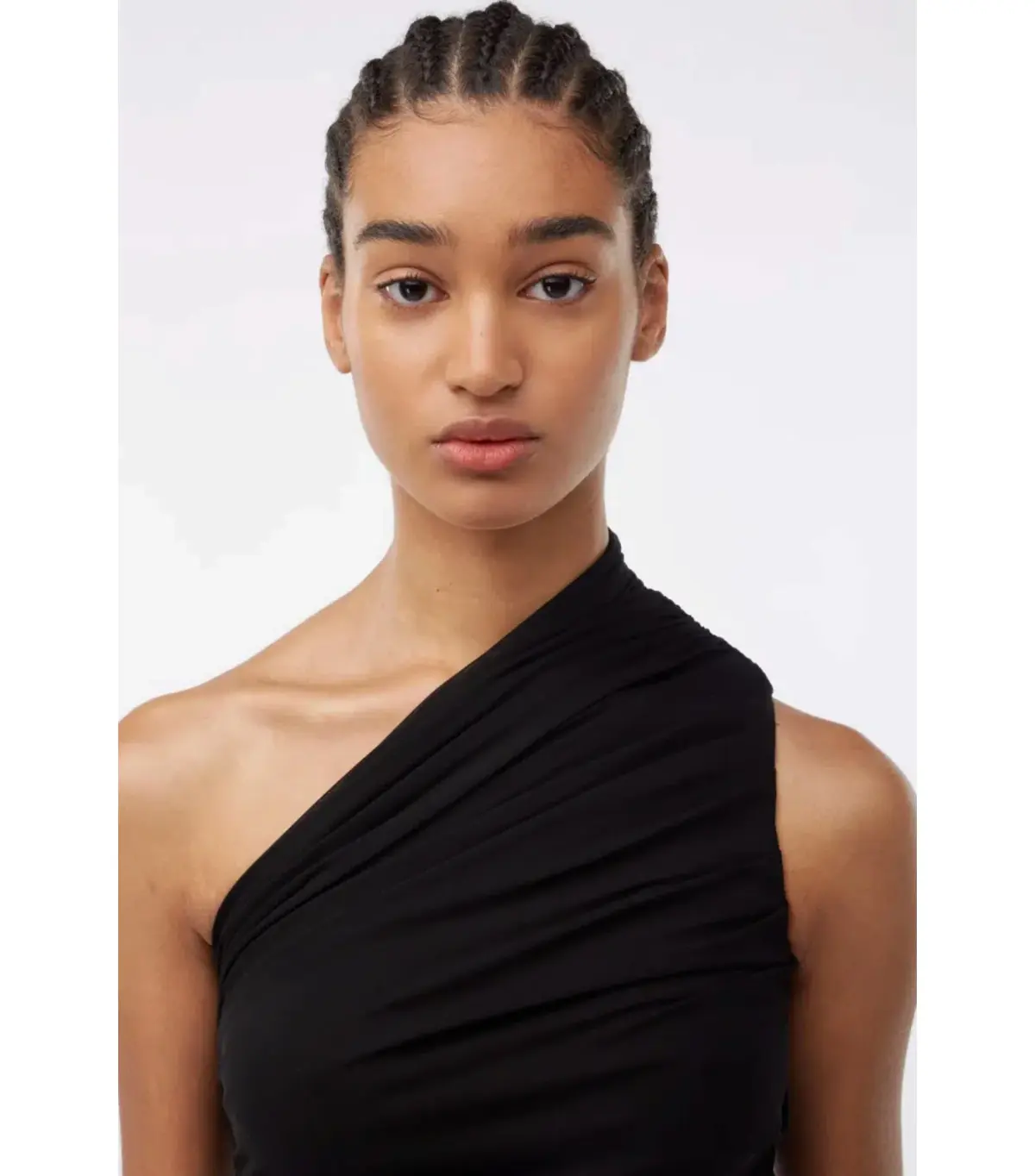 Gauge81 Ira One Shoulder Draped Jersey Dress Black Size AU 6 - Image 2