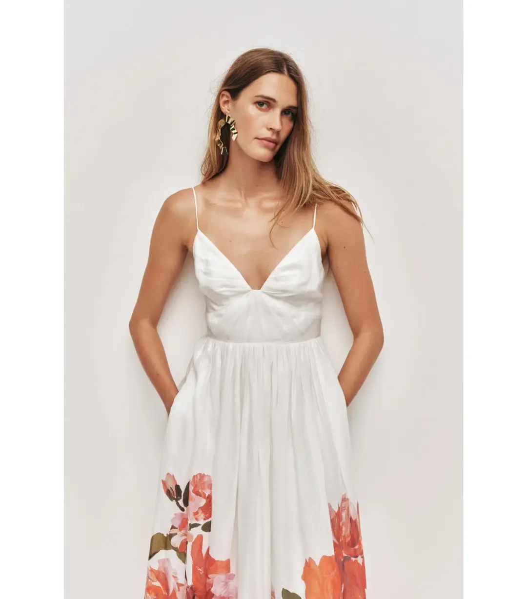 Aje Vacation Maxi Dress Rosa Bold Ivory Size AU 6 for rent on The Volte - main image