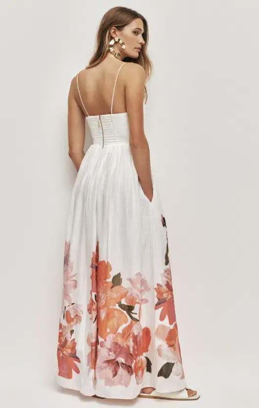 AJE Vacation Maxi Dress Rosa bold ivory Size 12 for rent on The Volte - main image