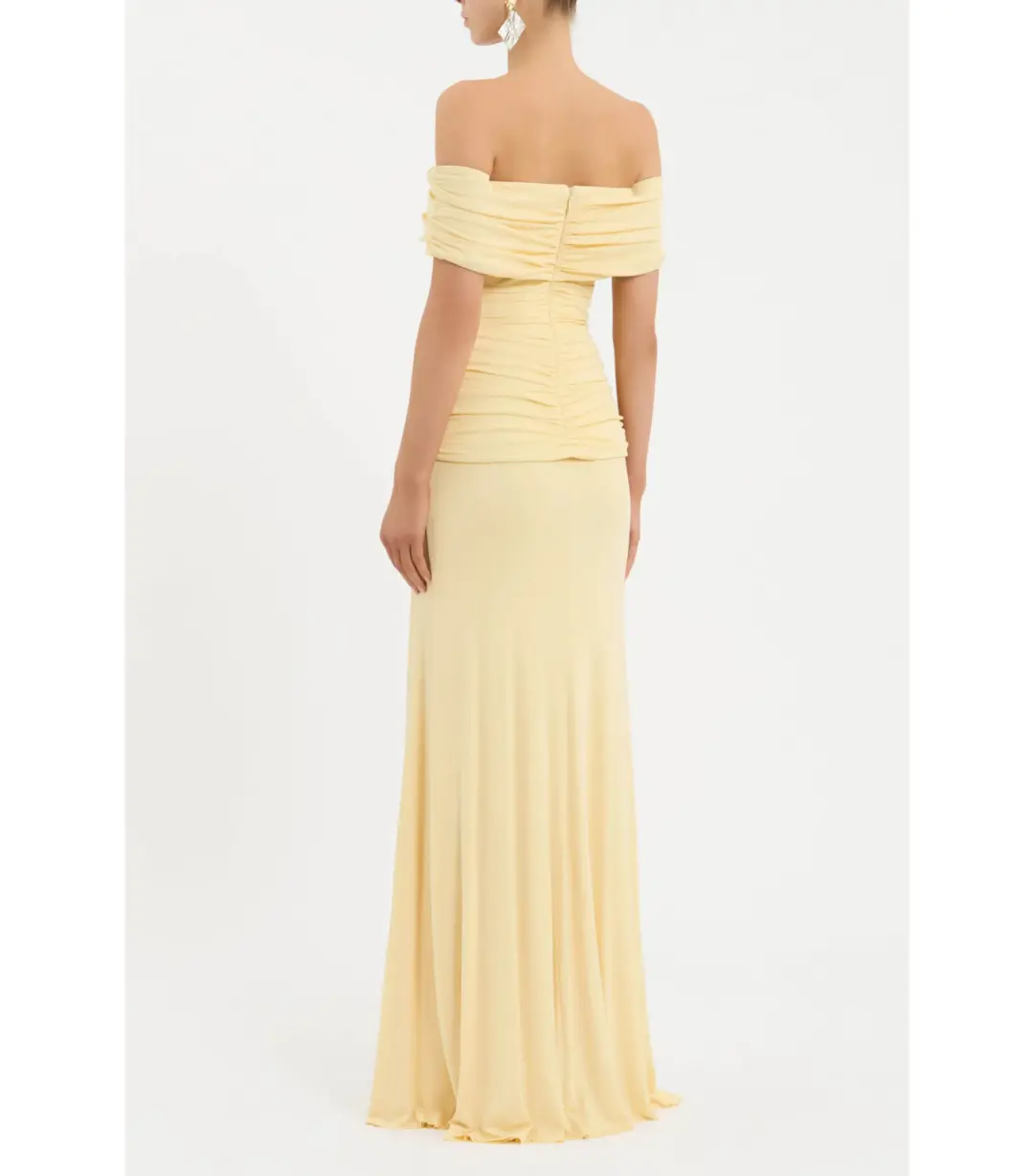 Rebecca Vallance Zaley Off The Shoulder Maxi Dress Yellow Size AU 6 for rent on The Volte - main image