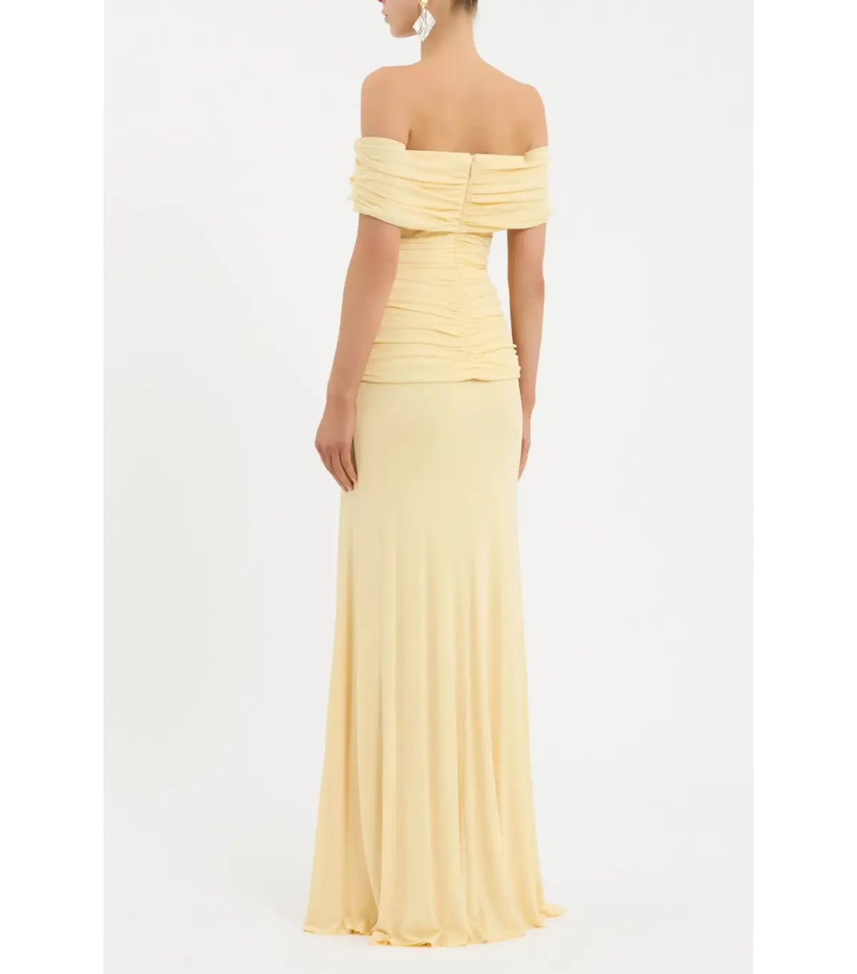Rebecca Vallance Zaley Off The Shoulder Maxi Dress Yellow Size AU 6 - Image 2
